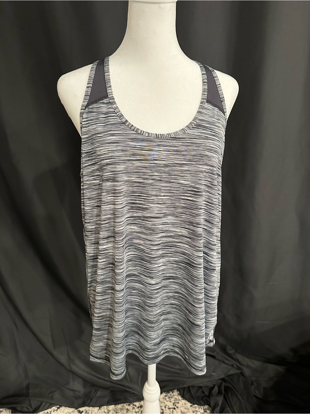 Xersion Black & Gray Space-Dye Racerback Tank